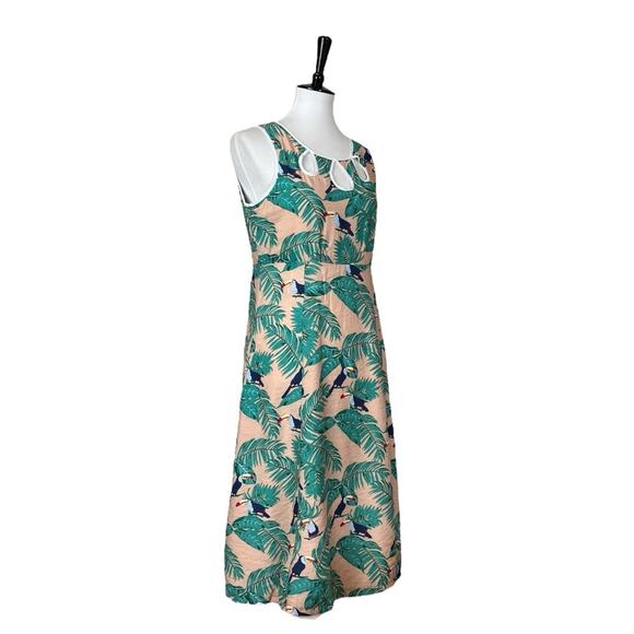 Royal Monk A-line Sleeveless Dress Parrot Tropical Print Women’s Size Small - Picture 2 of 12
